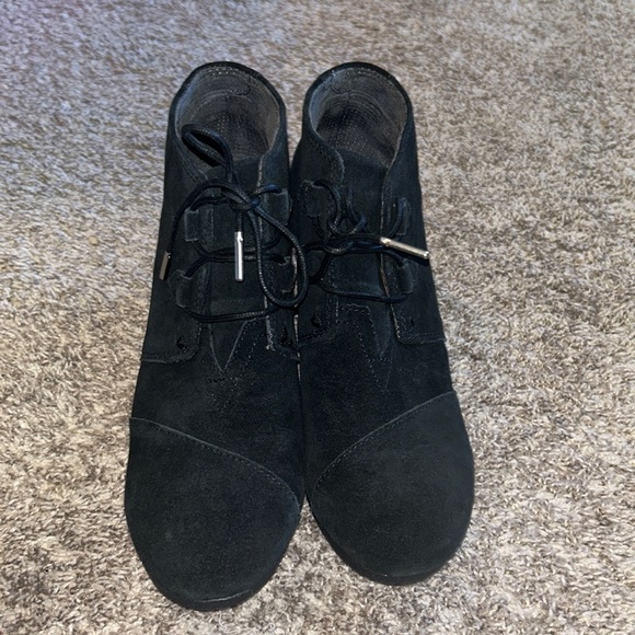 TOMS Black Kala Wedge Bootie Size 10